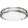 Style Selections Flush Mount Ceiling Light for Modern Decor - Needs 1 20-Watt LED Bulb - Silver Finish - 14-in dia -STYLE SELECTIONS Online Shop 03245015 L