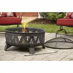 Style Selections Fire Pit - Antique Steel - Wood Burning - 21 21/32-in H x 30-in W x 30-in D 9 Style Selections Fire Pit - Antique Steel - Wood Burning - 21 21/32-in H x 30-in W x 30-in D -STYLE SELECTIONS Online Shop 11875021d L