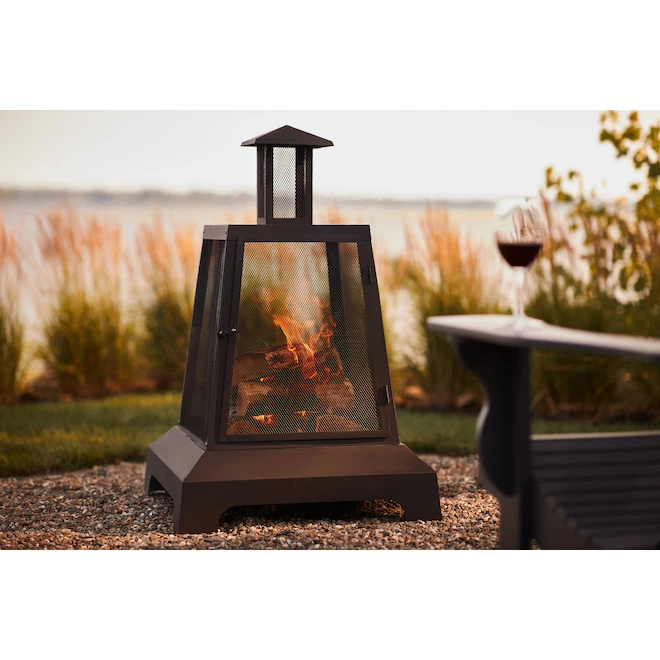 Style Selections Black Outdoor Square Wood Fireplace - 27.5-in 4 Style Selections Black Outdoor Square Wood Fireplace - 27.5-in - Image 2