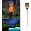 Solar Flame Stake Light - Plastic 4.72-in Black