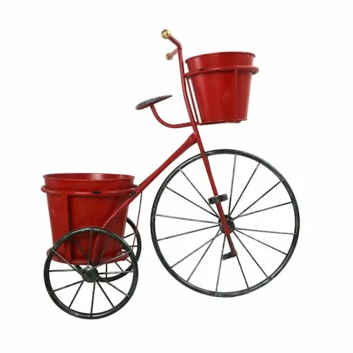 Style Selections 1-Pack 19.69-in x 20-in Red Metal Planter -STYLE SELECTIONS Online Shop 18835037 L
