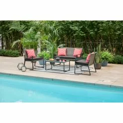 Allen + Roth Ainsley 4-Piece Steel Frame Patio Conversation Set with Niuchen Fabric Cushions - Red and Black 9 Allen + Roth Ainsley 4-Piece Steel Frame Patio Conversation Set with Niuchen Fabric Cushions - Red and Black -STYLE SELECTIONS Online Shop 20235174d L