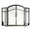 Style Selections 50.3-in Eggshell Black Powder Coated Steel 3-Panel Arched Twin Fireplace Screen -STYLE SELECTIONS Online Shop 30736554 L