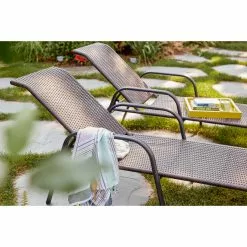 Style Selections Pelham Bay Woven Lounge Chair - 79-in x 35.5-in x 27-in - Steel and Brown Wicker -STYLE SELECTIONS Online Shop 32017987c L