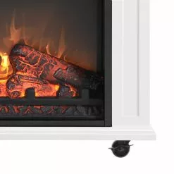 Style Selections Rolling Electric Fireplace - Infrared - 25.6-in - White Oak -STYLE SELECTIONS Online Shop 32255009c L
