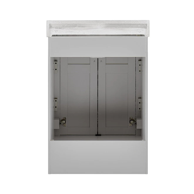 Style Selections Lowry Bathroom Vanity with Mirror - Light Grey - 25-in W x 19-in D x 37-in H 6 Style Selections Lowry Bathroom Vanity with Mirror - Light Grey - 25-in W x 19-in D x 37-in H - Image 4