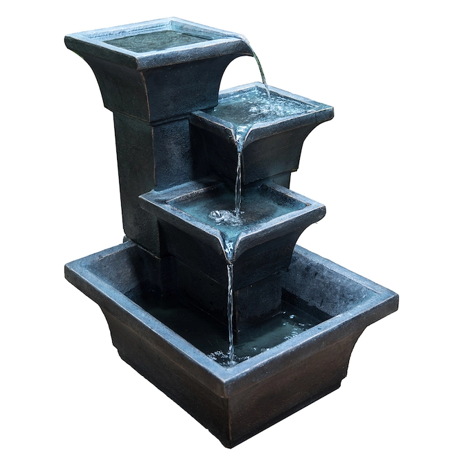 Infinity 4-Tier Outdoor Fountain - 32.68-in - Resin - Black 3 Infinity 4-Tier Outdoor Fountain - 32.68-in - Resin - Black