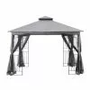 Style Selections 10-ft x 10-ft Black and Grey Gazebo with Netting -STYLE SELECTIONS Online Shop 38115277 L
