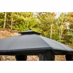 Allen + Roth 10-ft x 12-ft Black and Grey Gazebo with Dome-Shaped Roof -STYLE SELECTIONS Online Shop 38115290c L