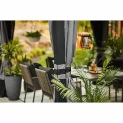 Allen + Roth 10-ft x 12-ft Black and Grey Gazebo with Dome-Shaped Roof -STYLE SELECTIONS Online Shop 38115290d L