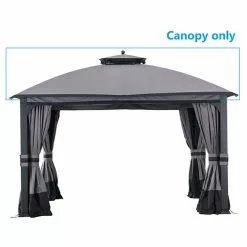 Allen + Roth 10-ft x 12-ft Grey Gazebo Canopy