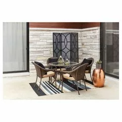Valleydale Wicker Patio Chair - Stackable - Black -STYLE SELECTIONS Online Shop 41355022c L