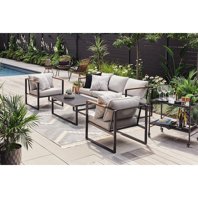 Style Selections Pelham Bay 33-in x 19-in Black Steel Foldable Patio Serving Cart 6 Style Selections Pelham Bay 33-in x 19-in Black Steel Foldable Patio Serving Cart - Image 4