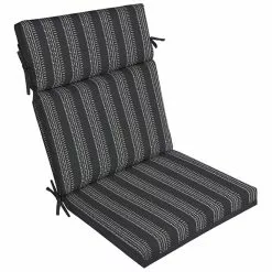 Style Selections Polyester Reversible High-Back Chair Cushion with Striped Pattern