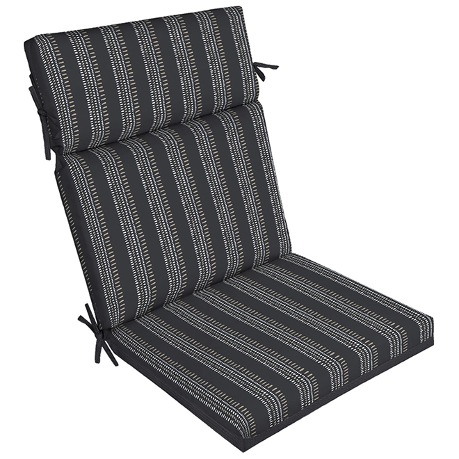 Style Selections Polyester Reversible High-Back Chair Cushion with Striped Pattern 3 Style Selections Polyester Reversible High-Back Chair Cushion with Striped Pattern