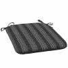 Style Selections Reversible Patio Chair Cushion - 19-in x 18-in x 2.5-in - Polyester - Striped Black Pattern -STYLE SELECTIONS Online Shop 41537232 L
