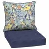 Style Selections Deep Seat Patio Chair Cushions - Polyester - Floral Pattern - Watercolour/Blue - 2-Piece -STYLE SELECTIONS Online Shop 41537484 L