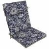 Style Selections Reversible Patio Chair Cushion - Polyester - Blue and Grey Flower/Solid Pattern -STYLE SELECTIONS Online Shop 41537488 L