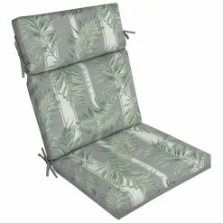 Style Selections Reversible High-Back Polyester Patio Chair Cushion - 44-in x 21-in x 4.5-in