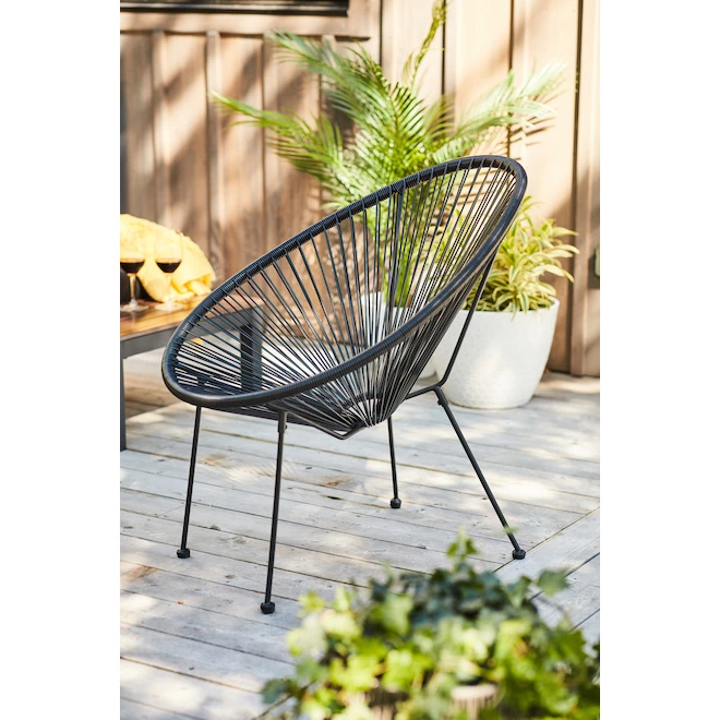 Style Selections 26.7-in x 28.7-in x 33.4-in Black Outdoor Stacking Chair 4 Style Selections 26.7-in x 28.7-in x 33.4-in Black Outdoor Stacking Chair - Image 2