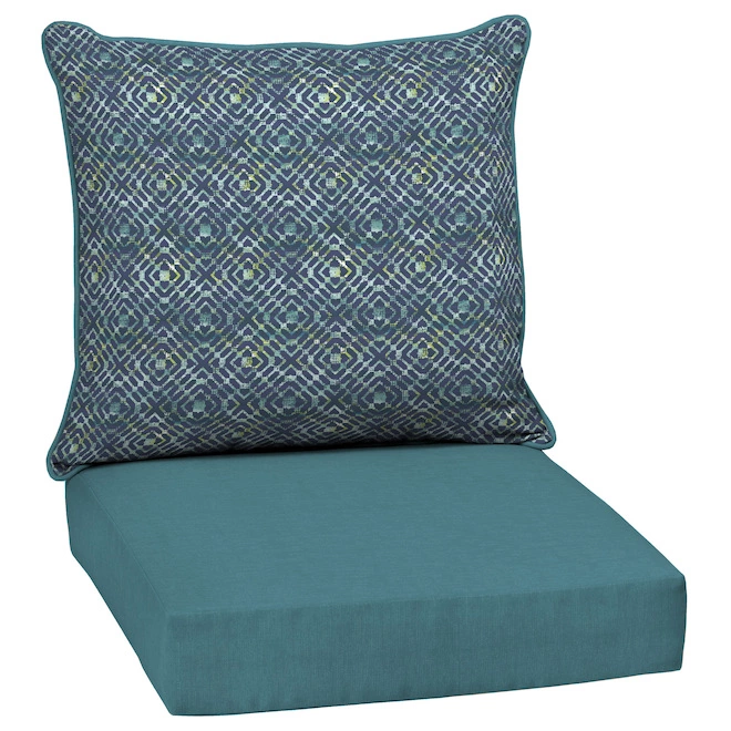 Style Selections 2-Piece Hadrian Tile Blue Geometric Deep Seat Patio Chair Cushion 3 Style Selections 2-Piece Hadrian Tile Blue Geometric Deep Seat Patio Chair Cushion