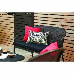 Pelham Bay Patio Loveseat - Woven Wicker - 2 Seats - Black -STYLE SELECTIONS Online Shop 47865003d L
