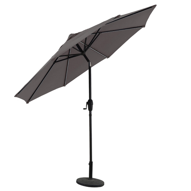 Style Selections Westbrook Market Umbrella with LED Lighting - Aluminum and Olefin - Tiltable - Grey 3 Style Selections Westbrook Market Umbrella with LED Lighting - Aluminum and Olefin - Tiltable - Grey