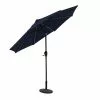 Style Selections 9-ft Market Umbrella with Solar LED Lighting - Aluminum and Olefin - Tiltable - Navy Canopy -STYLE SELECTIONS Online Shop 48655005 L