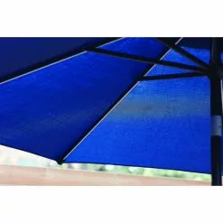 Style Selections 9-ft Market Umbrella with Solar LED Lighting - Aluminum and Olefin - Tiltable - Navy Canopy -STYLE SELECTIONS Online Shop 48655005c L
