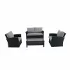 Style Selections Matheson Outdoor Conversation Set - 4 Pieces - Resin and Steel Frame - Black/Grey -STYLE SELECTIONS Online Shop 48655039 L