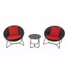 Kameron 3-Piece Bistro Set - Steel/Wicker/Olefin - Black and Red 1 Kameron 3-Piece Bistro Set - Steel/Wicker/Olefin - Black and Red -STYLE SELECTIONS Online Shop 48655057 L