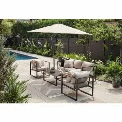 Style Selections Greige 10-ft Offset Patio Umbrella - Polyester -STYLE SELECTIONS Online Shop 48655103c L