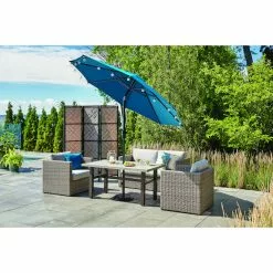 Style Selections Umbrella - 9-ft x 9-ft - Teal - Polyester -STYLE SELECTIONS Online Shop 48655112d L