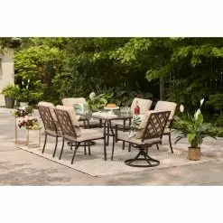 Style Slections Glenn Hill Swivel Patio Chair - Steel and Olefin - Tan - Set of 2 -STYLE SELECTIONS Online Shop 48655119d L