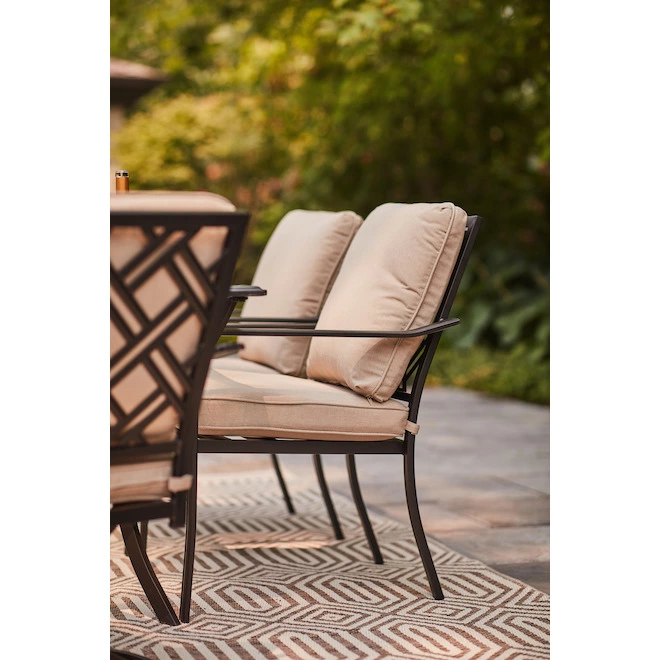 Style Slections Glenn Hill Patio Chair - Steel and Olefin - Tan - Set of 4 5 Style Slections Glenn Hill Patio Chair - Steel and Olefin - Tan - Set of 4 - Image 3