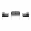 Style Selections 4-Piece Outdoor Conversation Set - Grey and White 1 Style Selections 4-Piece Outdoor Conversation Set - Grey and White -STYLE SELECTIONS Online Shop 48655135 L