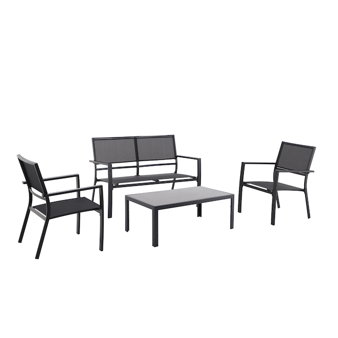Style Selections Carlson 4-Piece Metal Frame Patio Conversation Set 3 Style Selections Carlson 4-Piece Metal Frame Patio Conversation Set