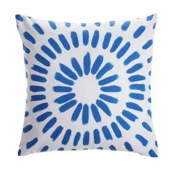 Style Selections Outdoor Throw Pillow - 18-in x 18-in - Polyester - Blue and White