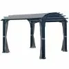 Curved Roof Pergola - 10-ft x 10-ft - Black