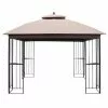Style Selections Square Gazebo with Vented Double Roof - 10.83-ft x 9.81-ft - Brown -STYLE SELECTIONS Online Shop 72255185 L